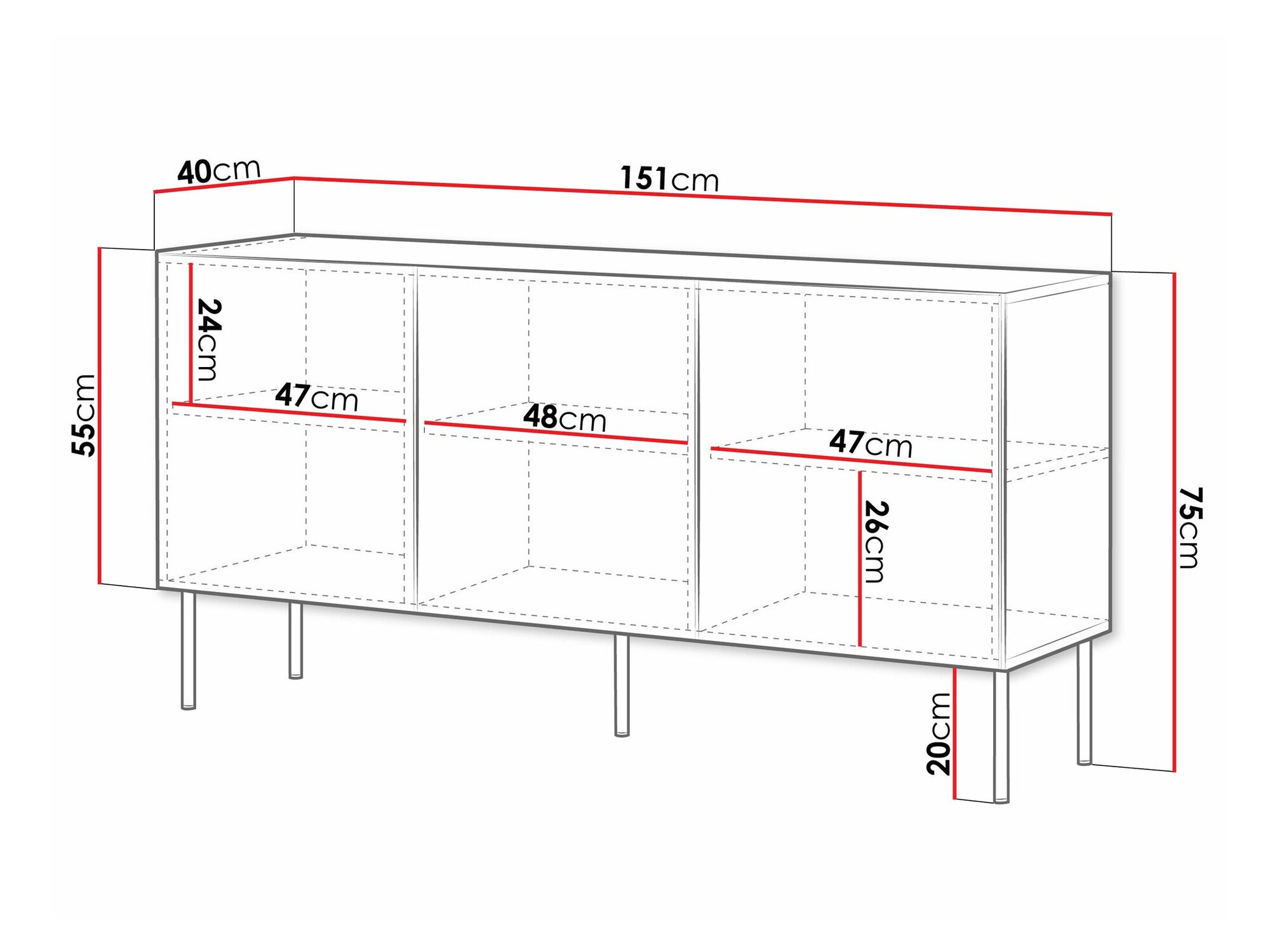 Buffet Monciru 100 (Noir)