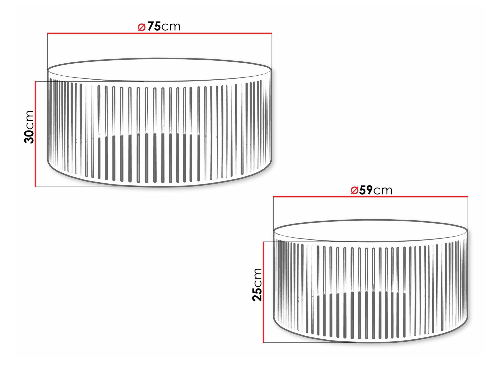 Ensemble tables basses Prunis (Blanc)