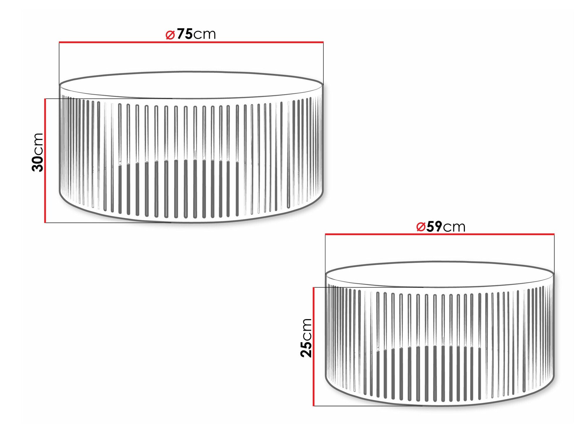 Ensemble tables basses Prunis (Noir)