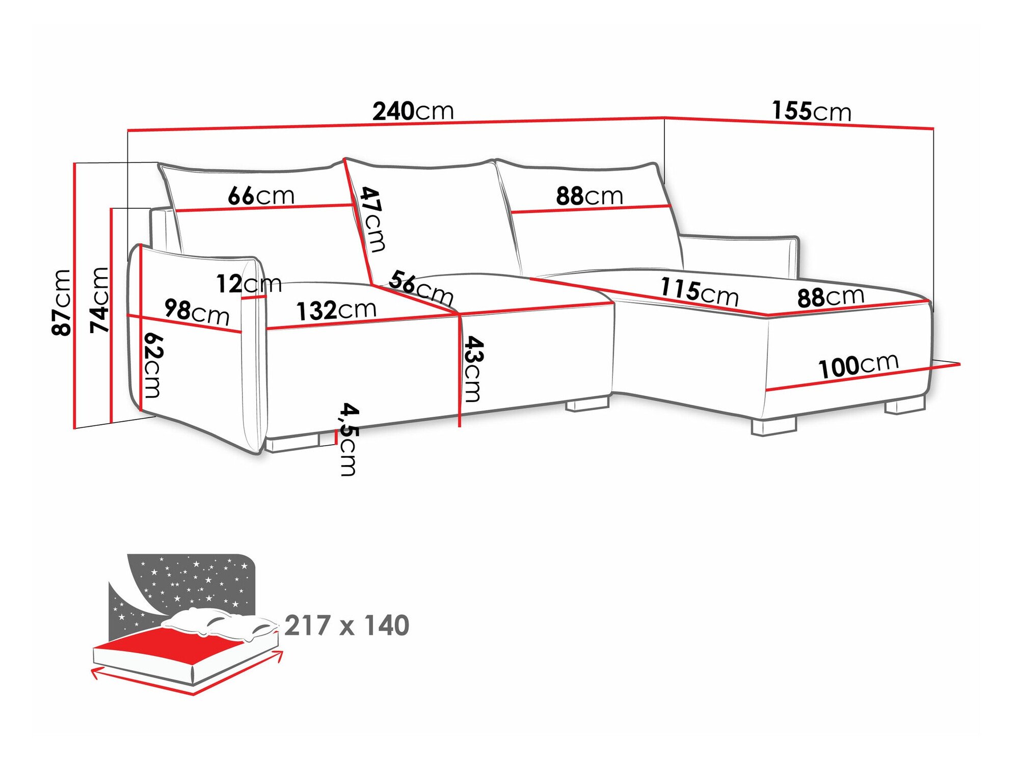 Canapé d'angle Columbus 226 (Soul 15)