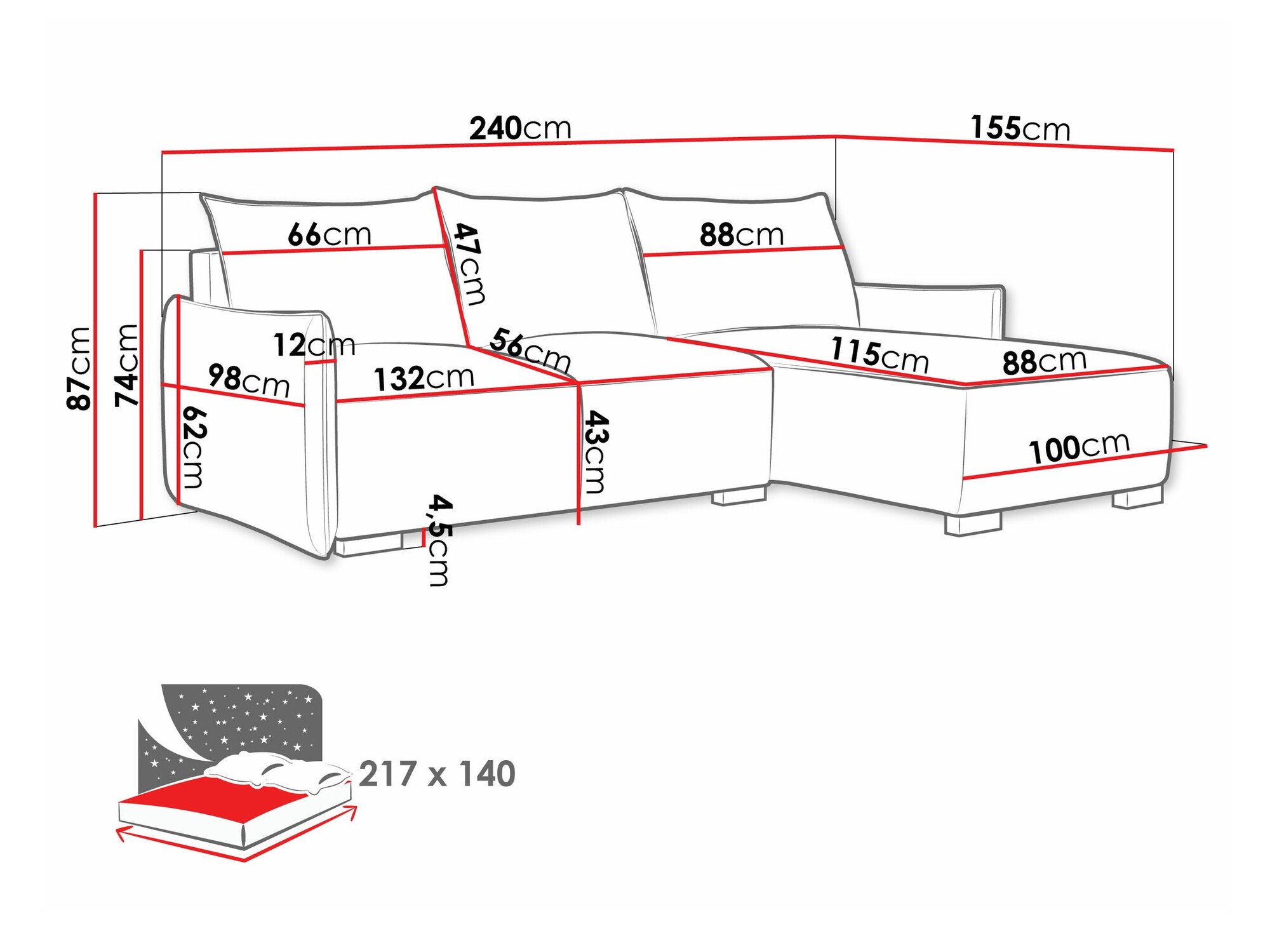 Canapé d'angle Columbus 226 (Soul 16)