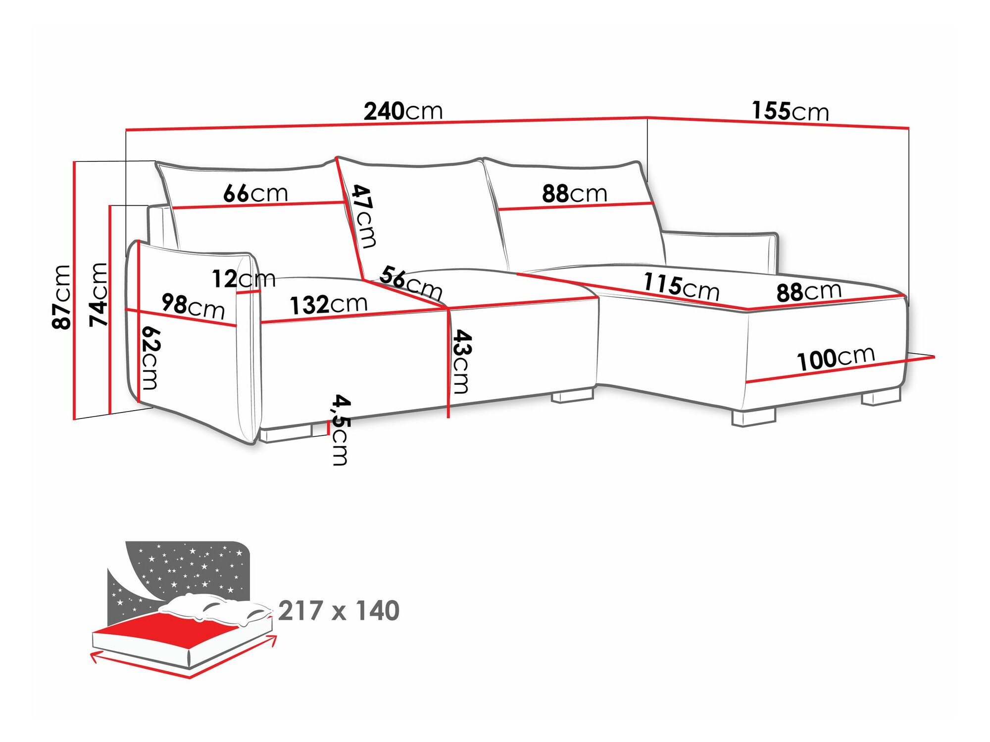 Canapé d'angle Columbus 226 (Soul 1)