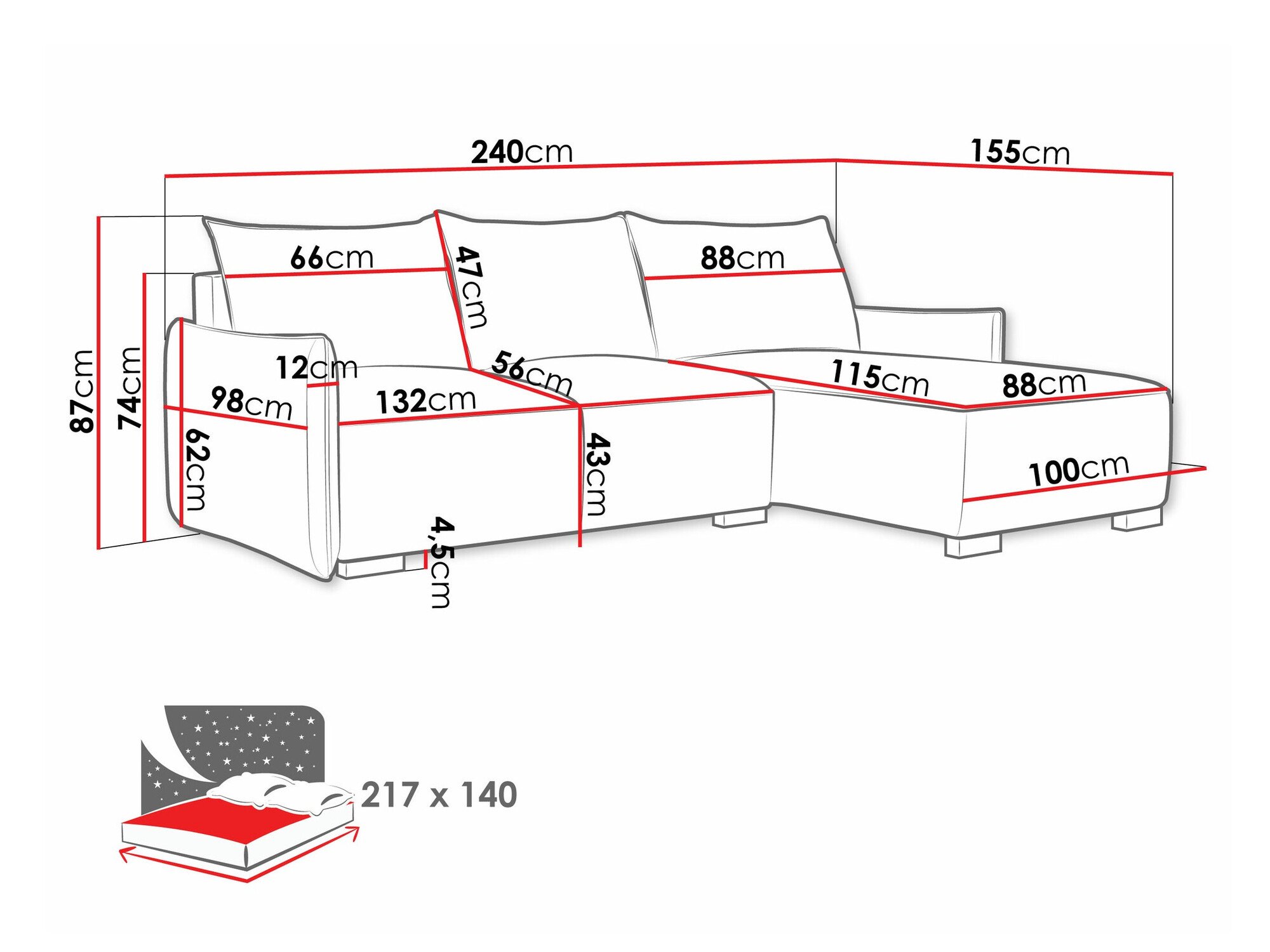 Canapé d'angle Columbus 226 (Soul 20)
