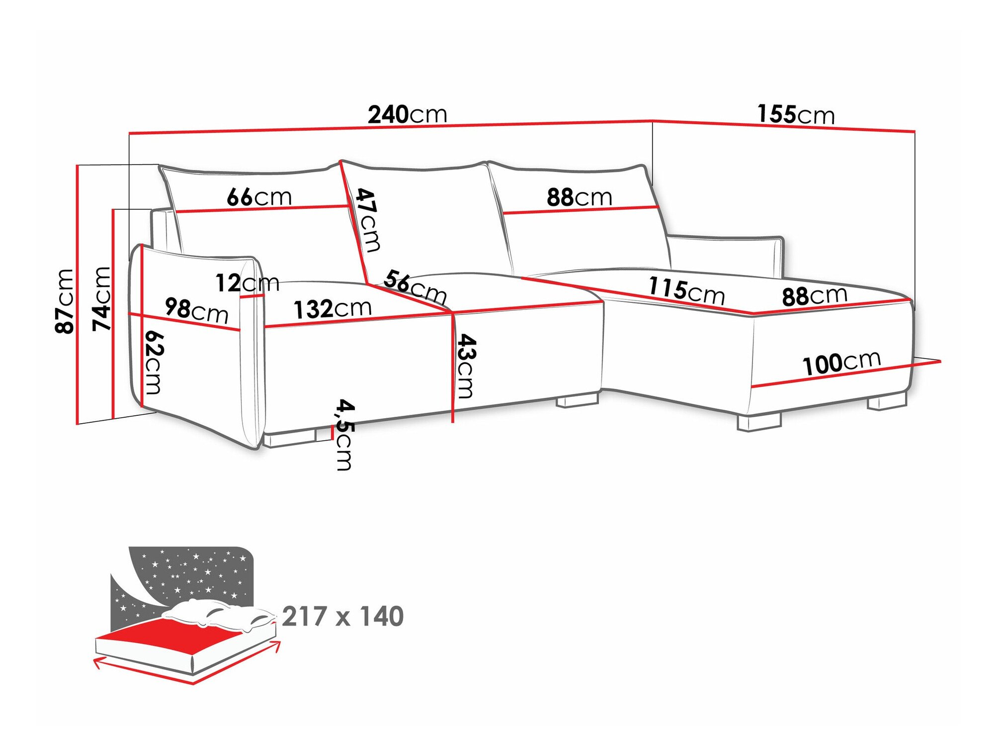 Canapé d'angle Columbus 226 (Soul 4)