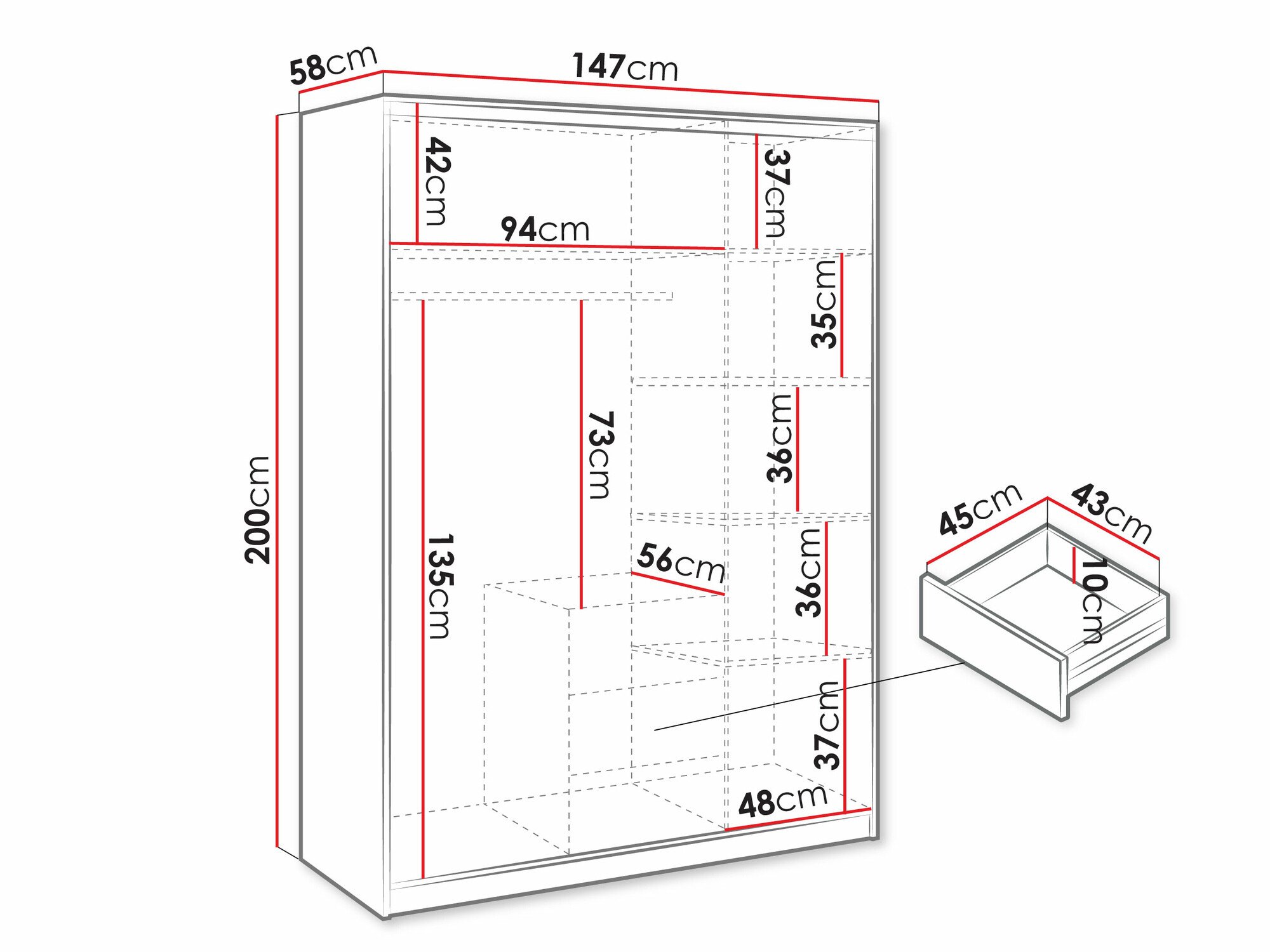 Armoire Dortivu II (Chêne wellington)