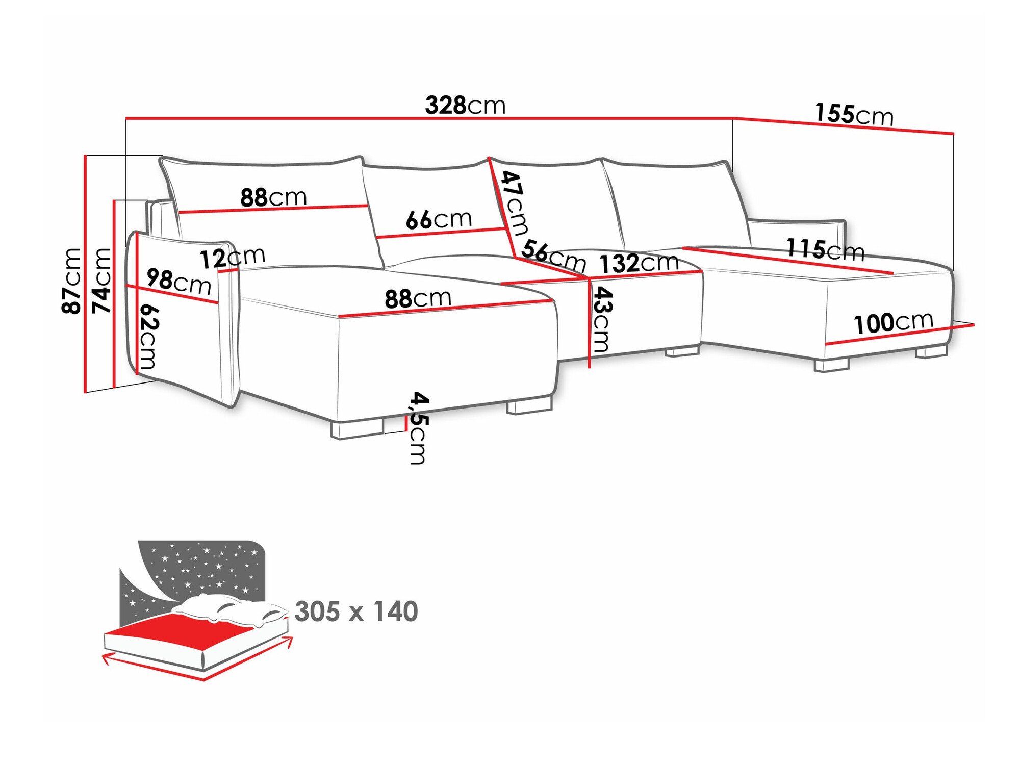 Canapé d'angle Columbus 218 (Soul 15)