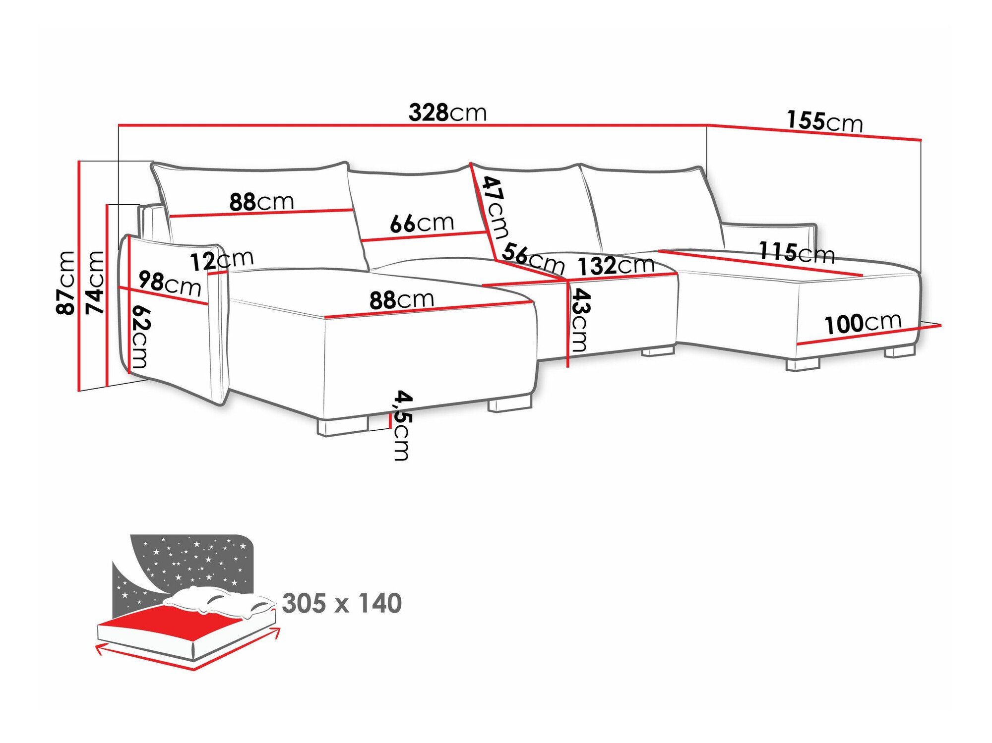 Canapé d'angle Columbus 218 (Soul 1)