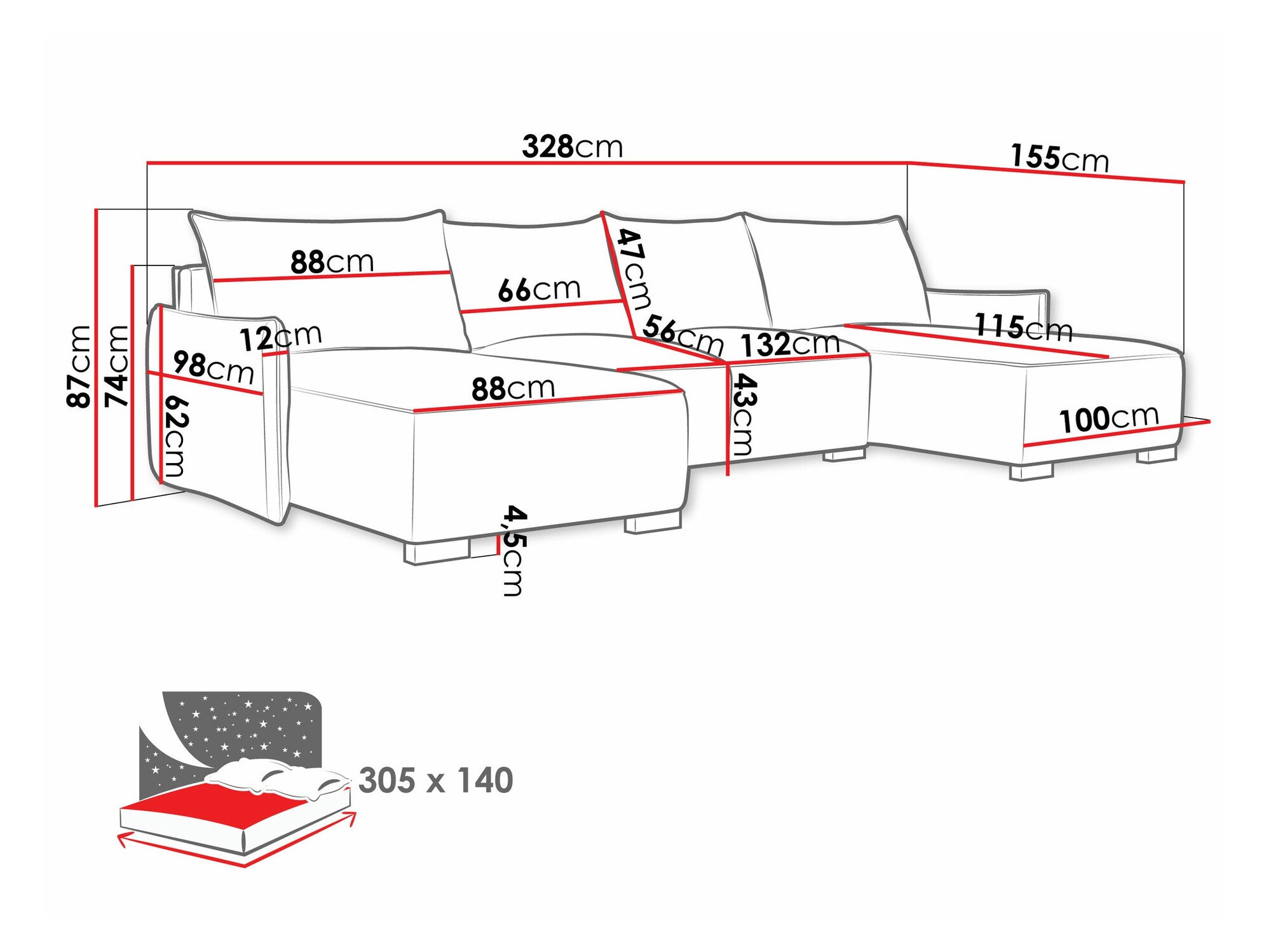 Canapé d'angle Columbus 218 (Soul 4)