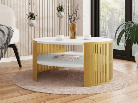 Table basse Evanola 101 (Doré + Blanc)