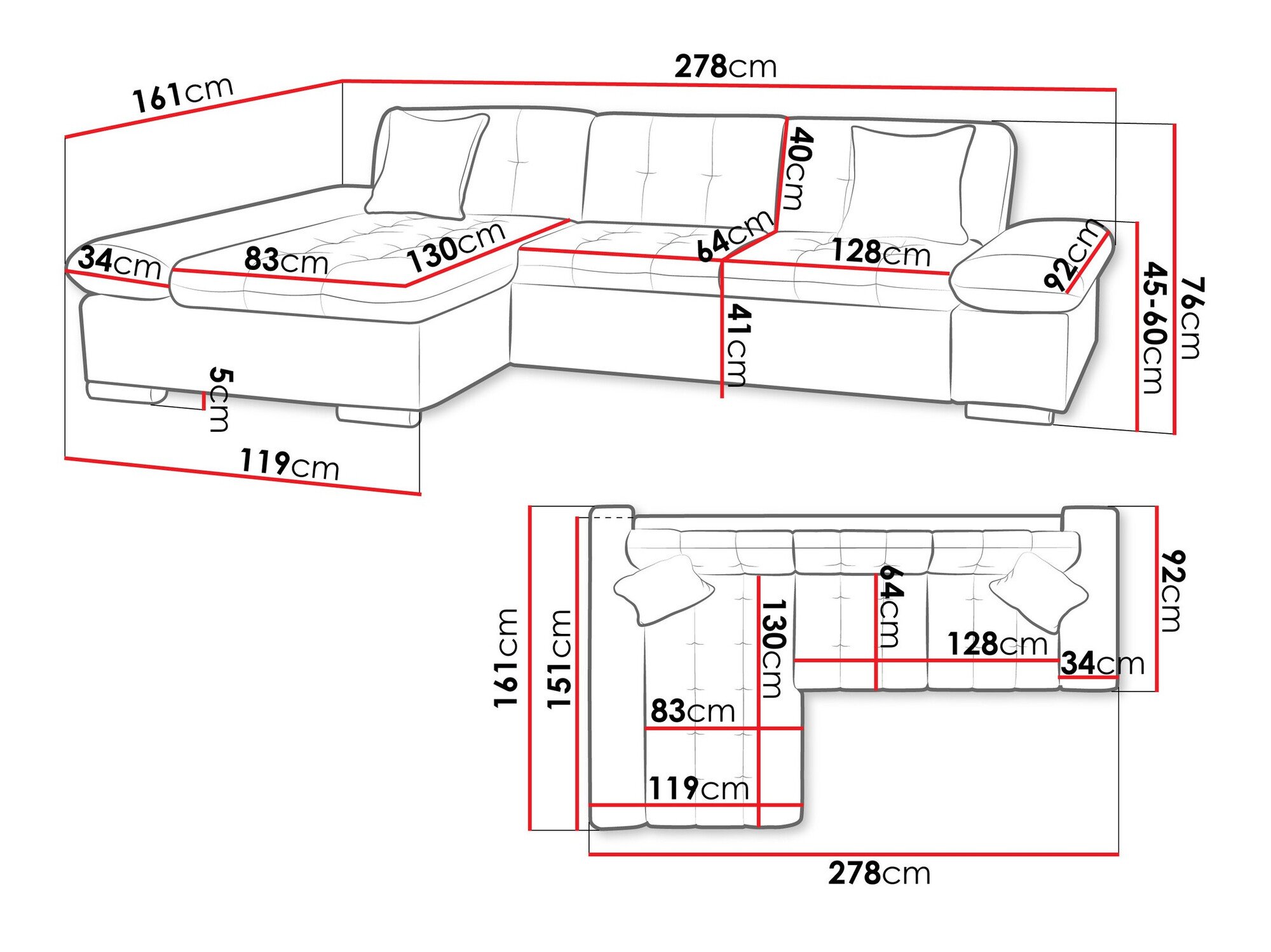 Canapé d'angle Comfivo Serenitas (Baloo 2074)