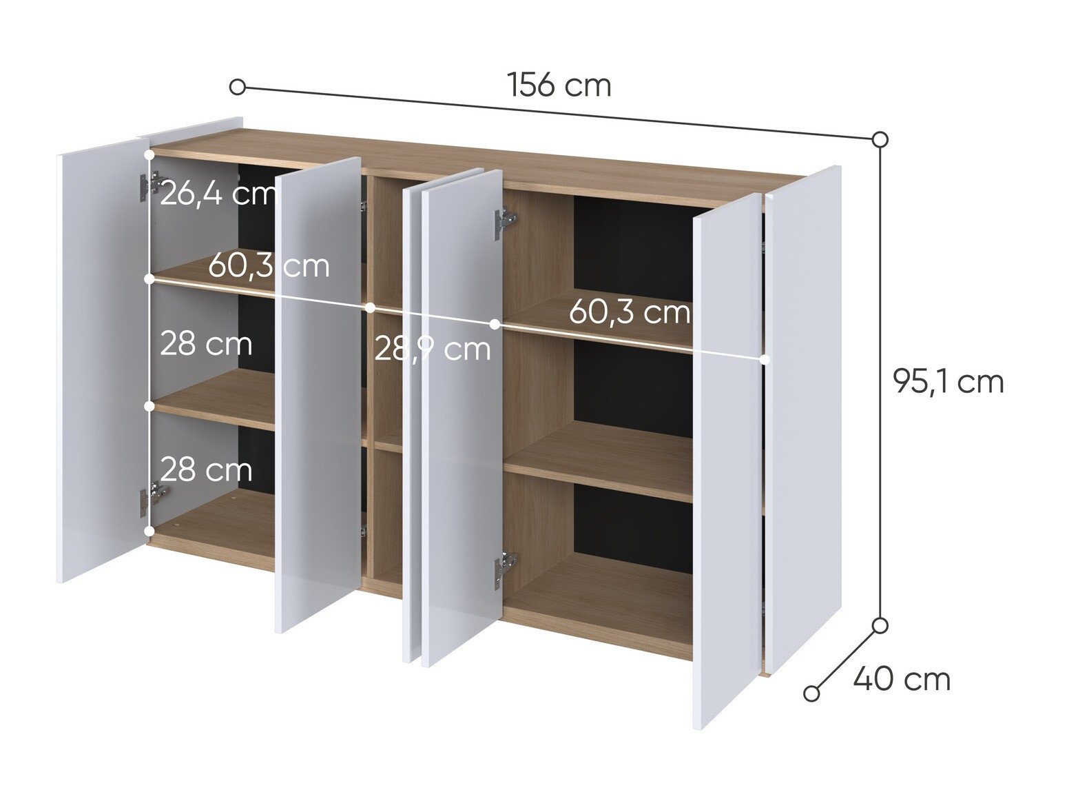 Buffet Fresno 147 (Blanc brillant)