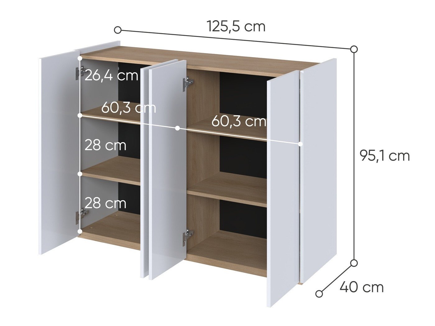 Buffet Fresno 148 (Blanc brillant)