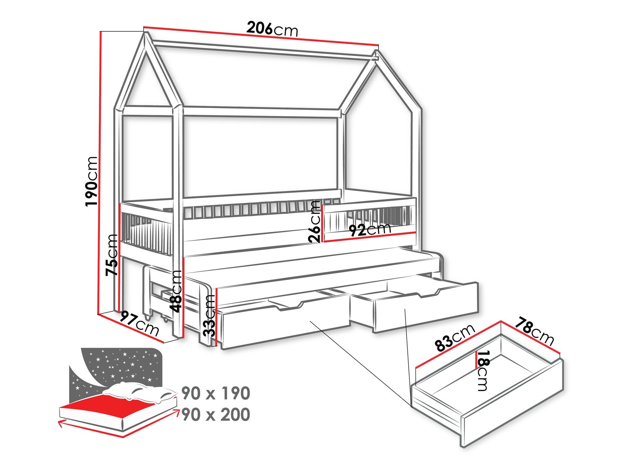 Lit Henderson 166 (Blanc)