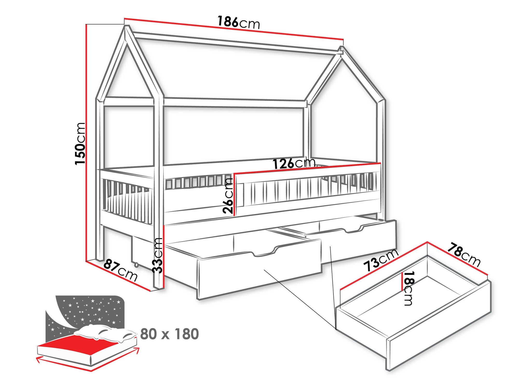 Lit Henderson 167 (Gris)