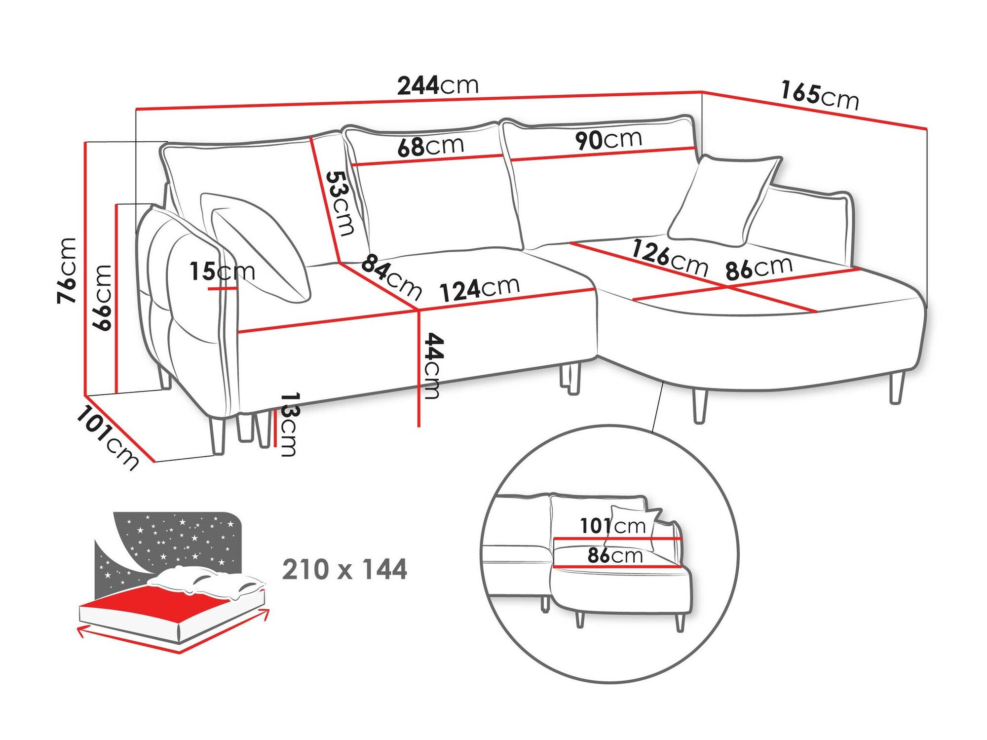 Canapé d'angle TrendyNest 101 (Onega 14)