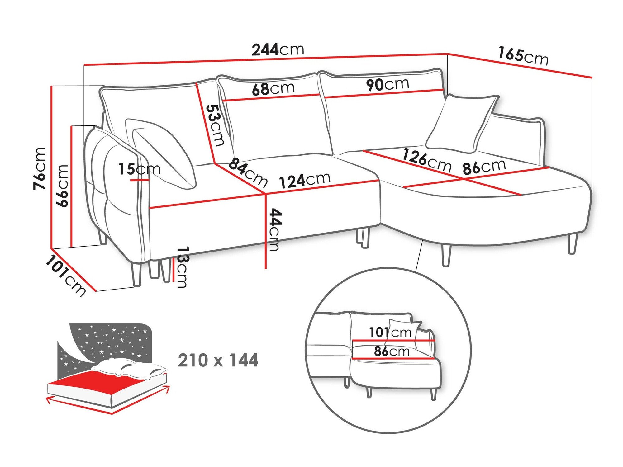 Canapé d'angle TrendyNest Ocelis (Onega 11)
