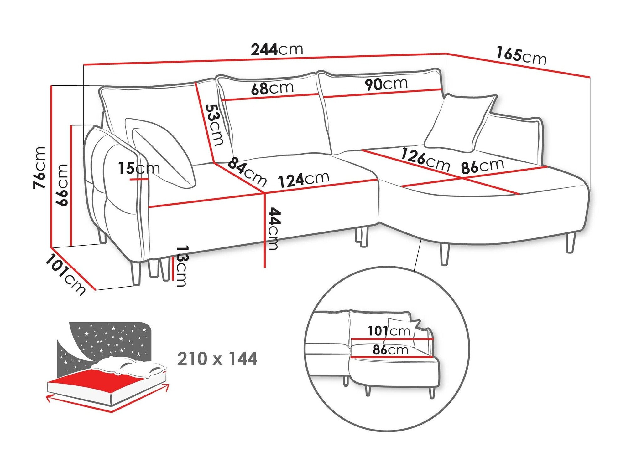 Canapé d'angle TrendyNest Ocelis (Onega 15)