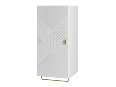 Armoire de salle de bain murale Levelbu 109 (Blanc + Blanc brillant)