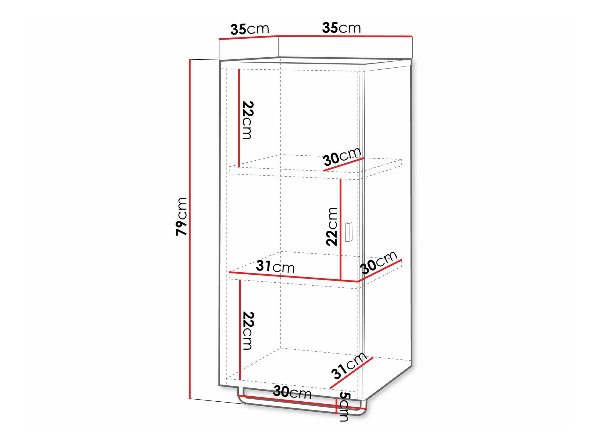 Armoire de salle de bain murale Levelbu 109 (Blanc + Blanc brillant)