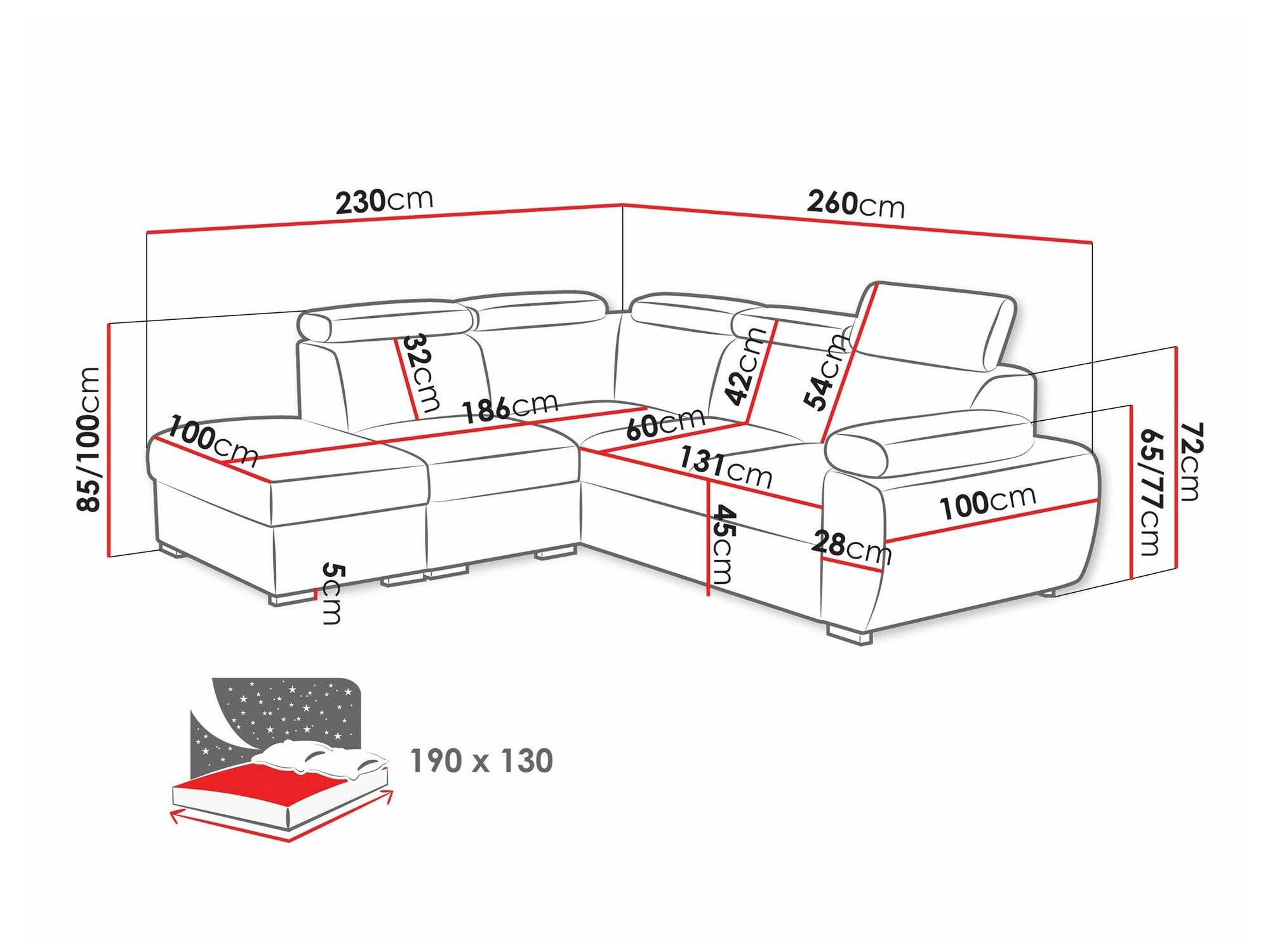 Canapé d'angle Columbus 228 (Paros 04)