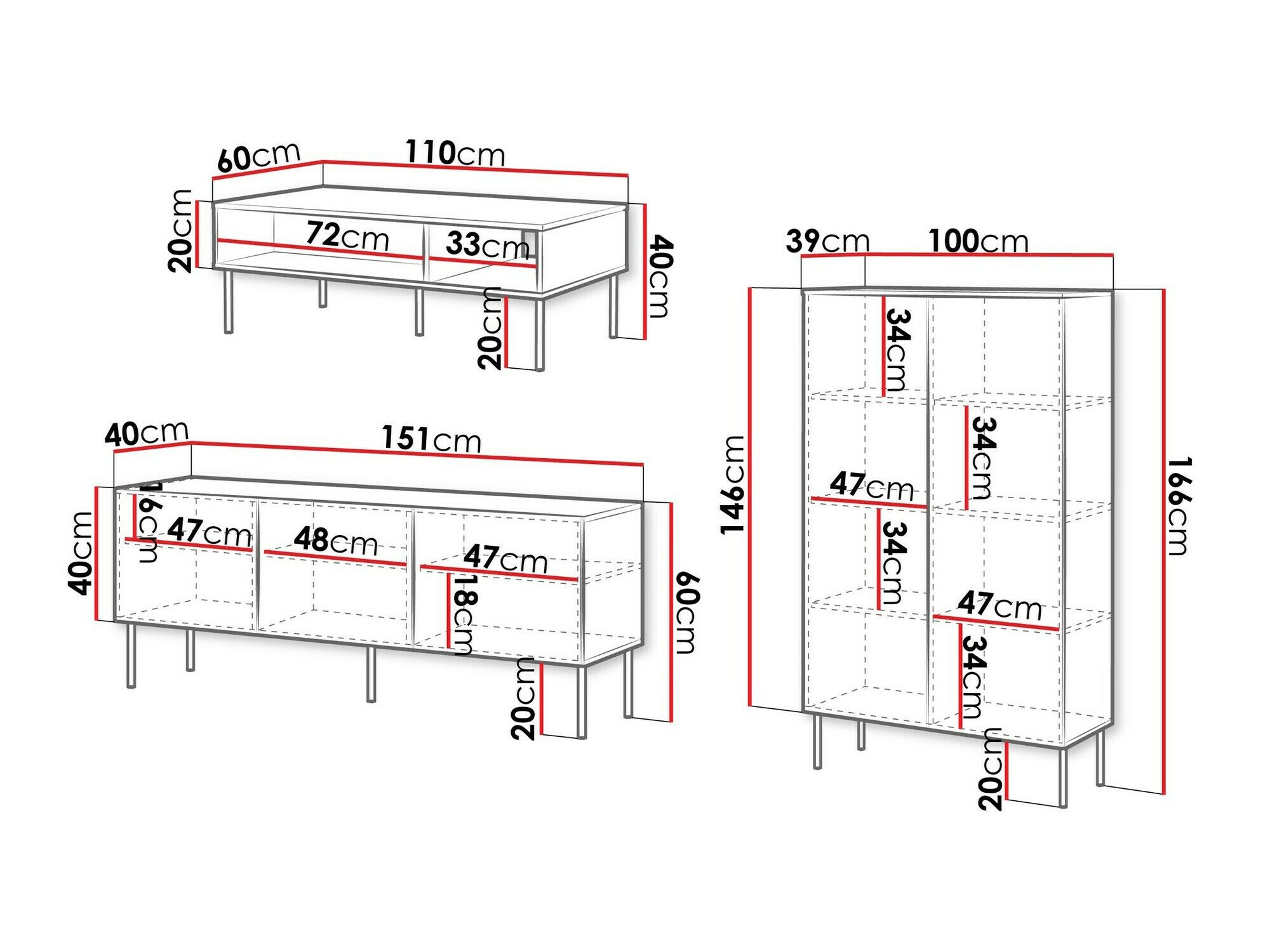 Ensemble de salon Monciru 106 (Noir)
