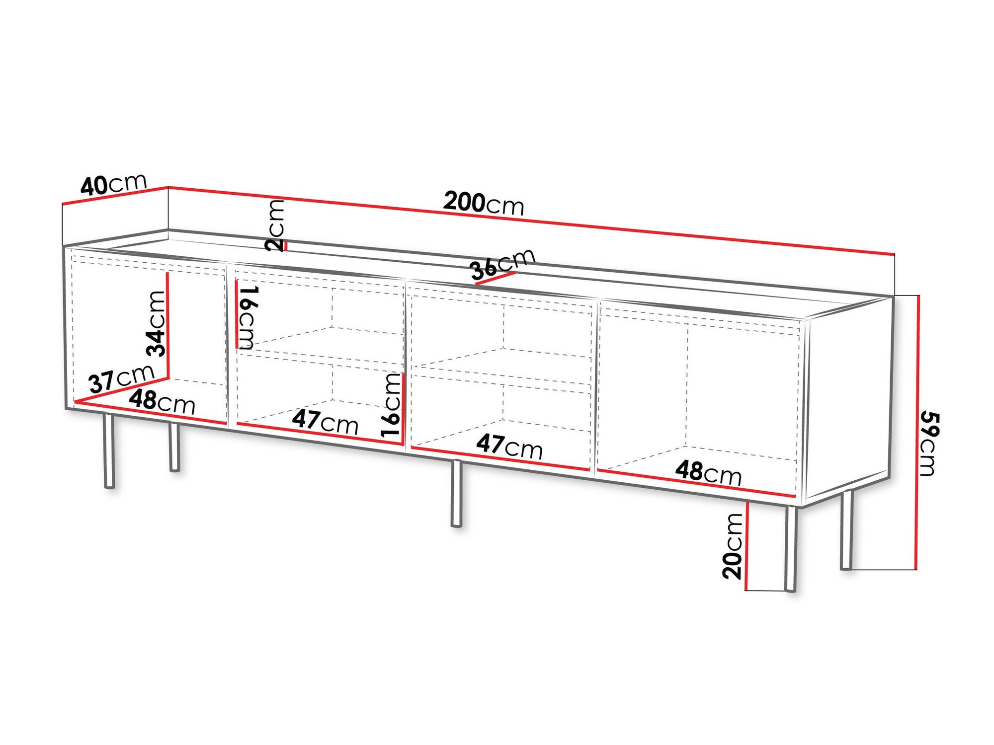 Meuble TV Sillen I (Blanc)