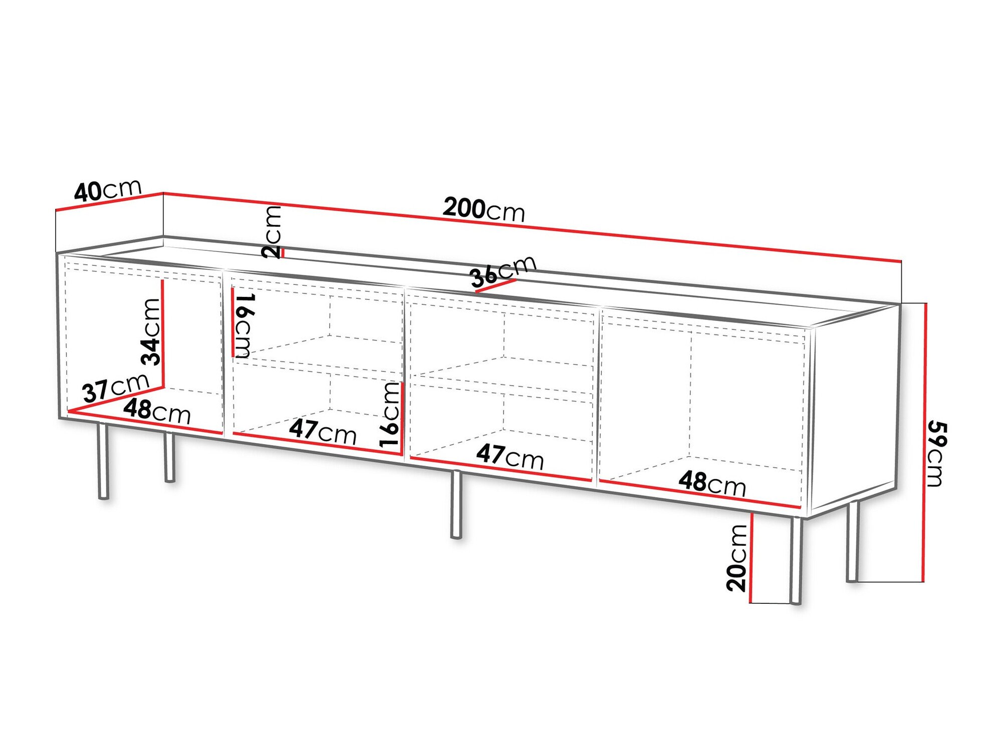 Meuble TV Sillen I (Cachemire)