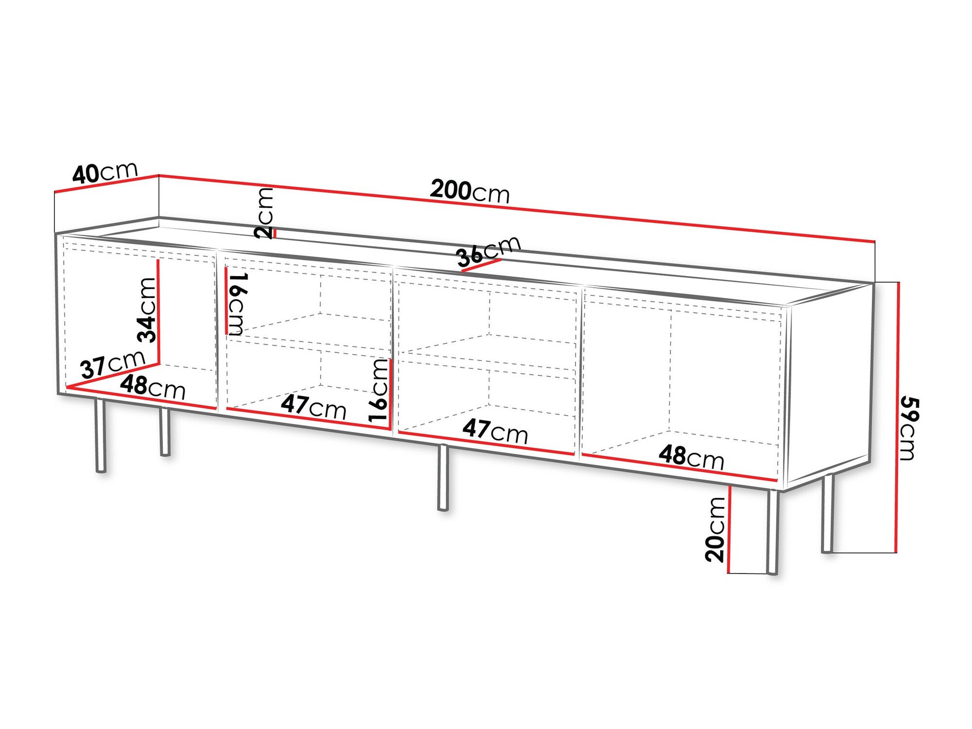 Meuble TV Sillen I (Noir)