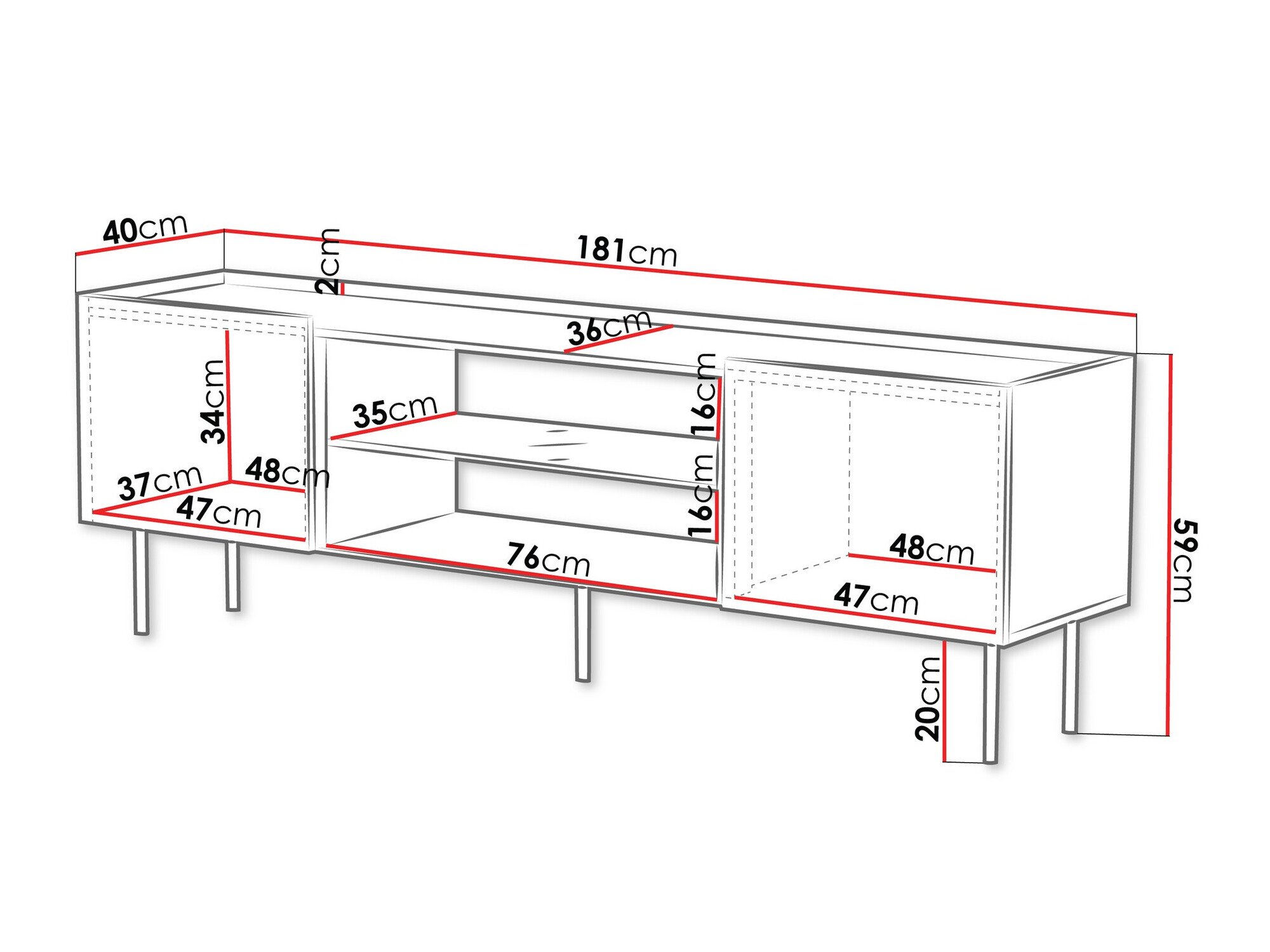 Meuble TV Sillen II (Cachemire)