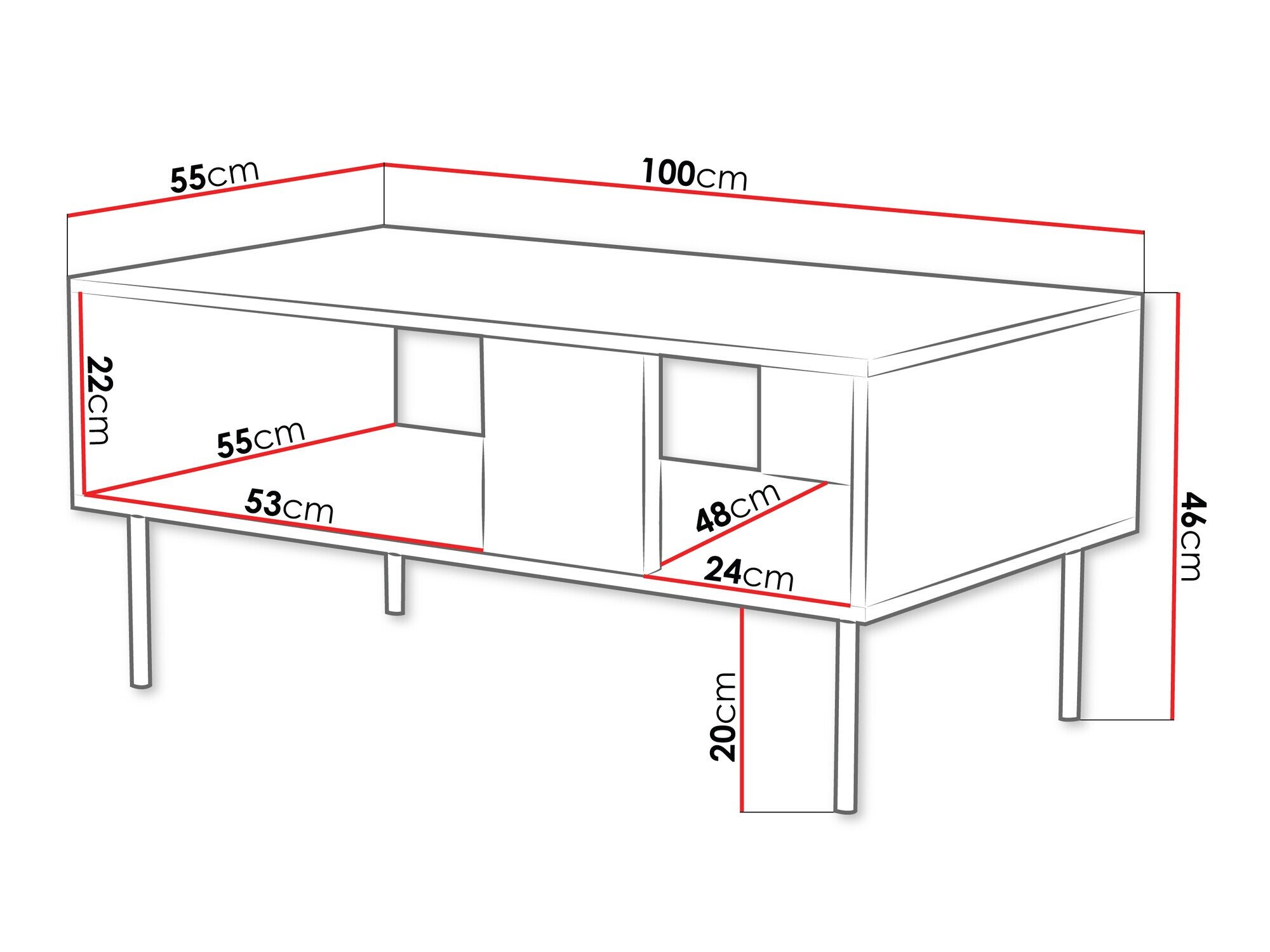 Table basse Mortali 102 (Blanc)