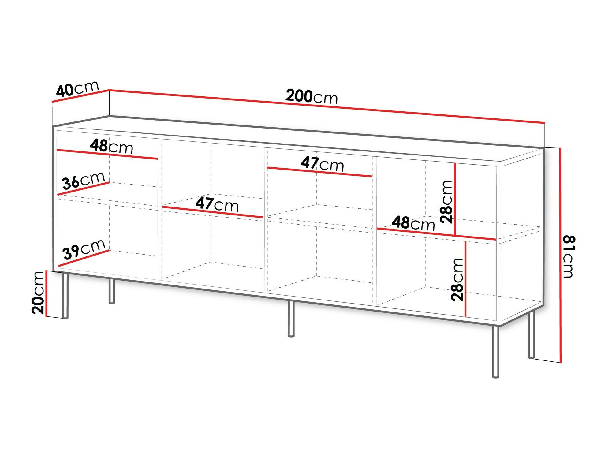 Buffet Flosoru 102 (Noyer + Noir)