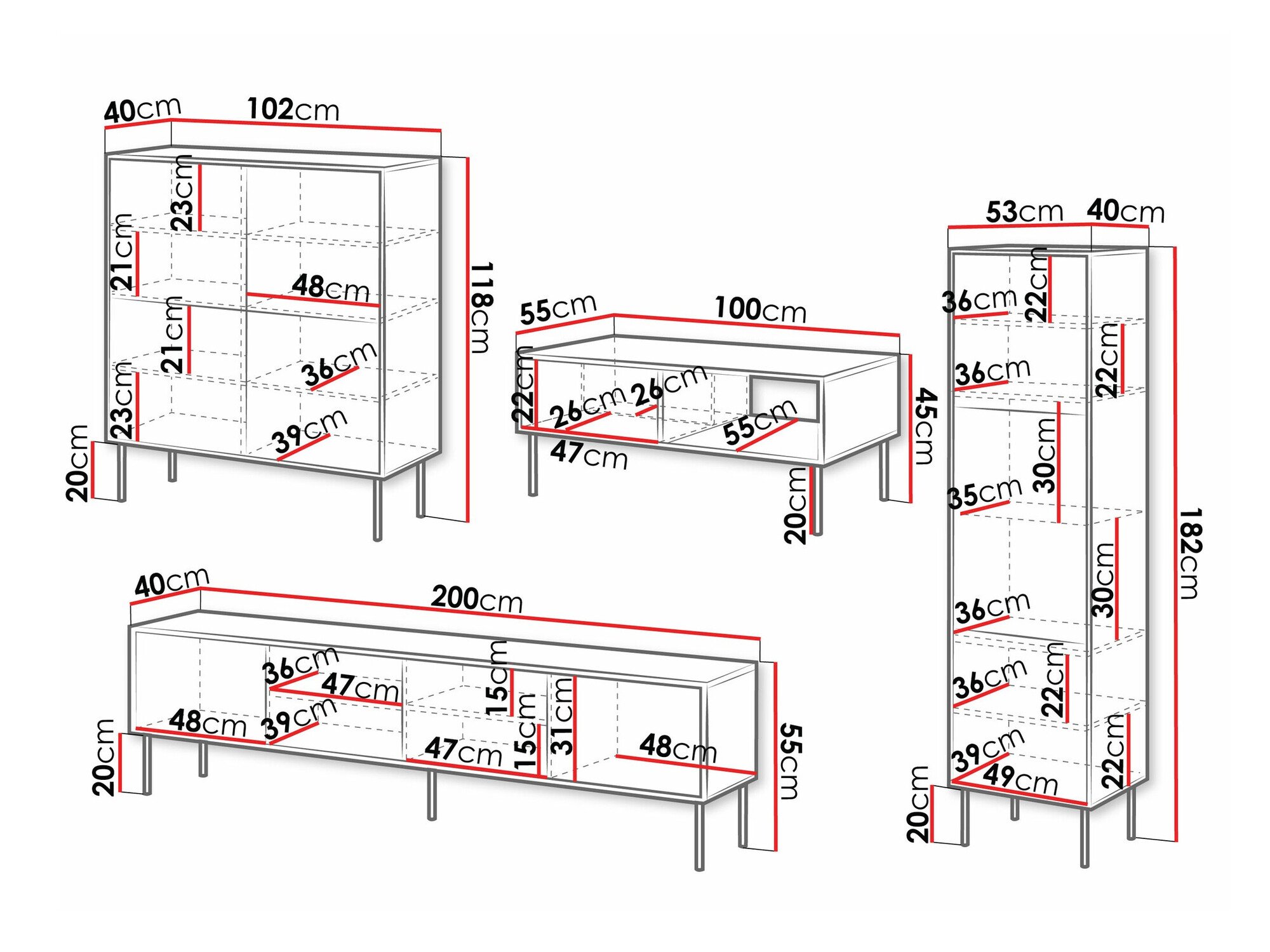 Ensemble de salon Flosoru 109 (Noir)