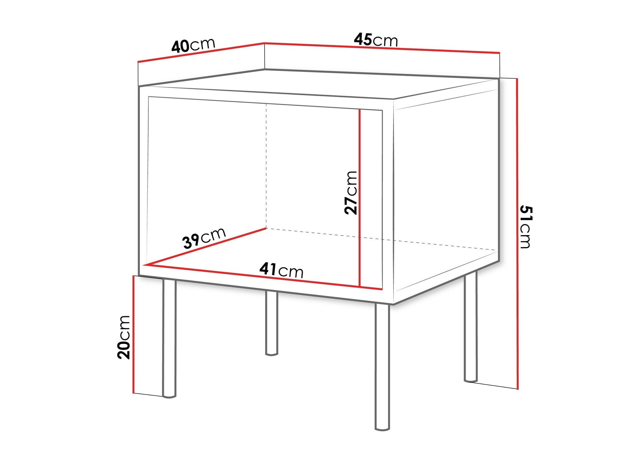 Ensemble de tables de chevet Flosoru 106 (Noyer + Noir)