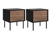 Ensemble de tables de chevet Flosoru 106 (Noyer + Noir)