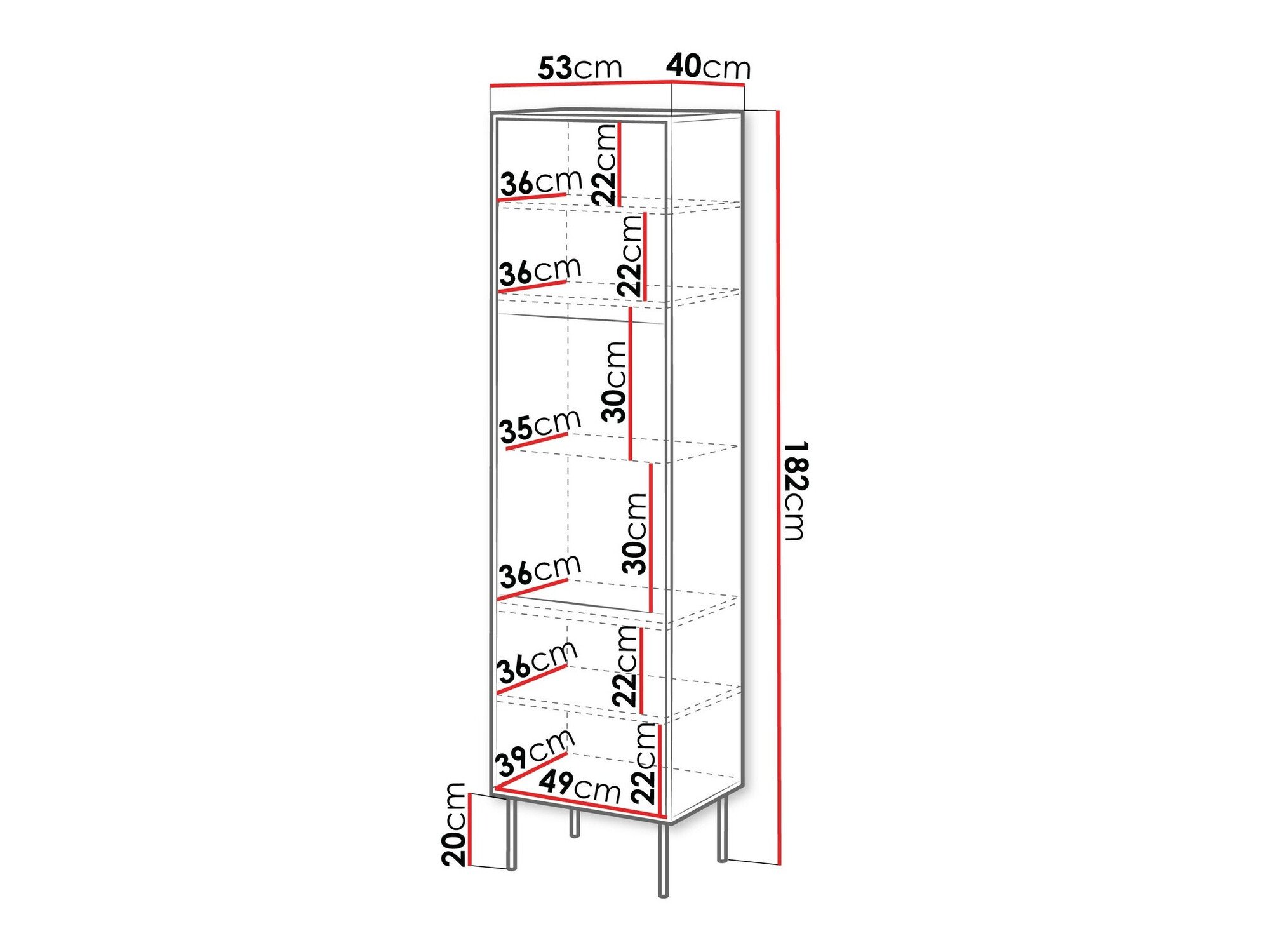 Étagère Flosoru 107 (Noyer + Noir)