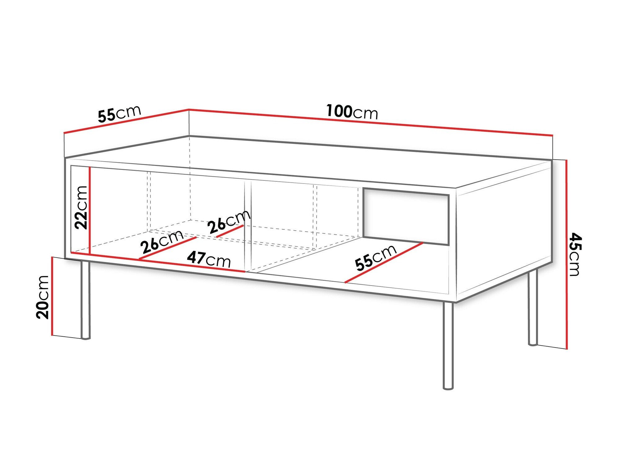 Table basse Flosoru 103 (Noir)