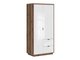 Armoire Fivale 105 (Blanc brillant + Chêne delano foncé)