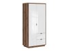 Armoire Fivale 105 (Blanc brillant + Chêne delano foncé)