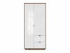 Armoire Fivale 105 (Blanc brillant + Chêne delano foncé)