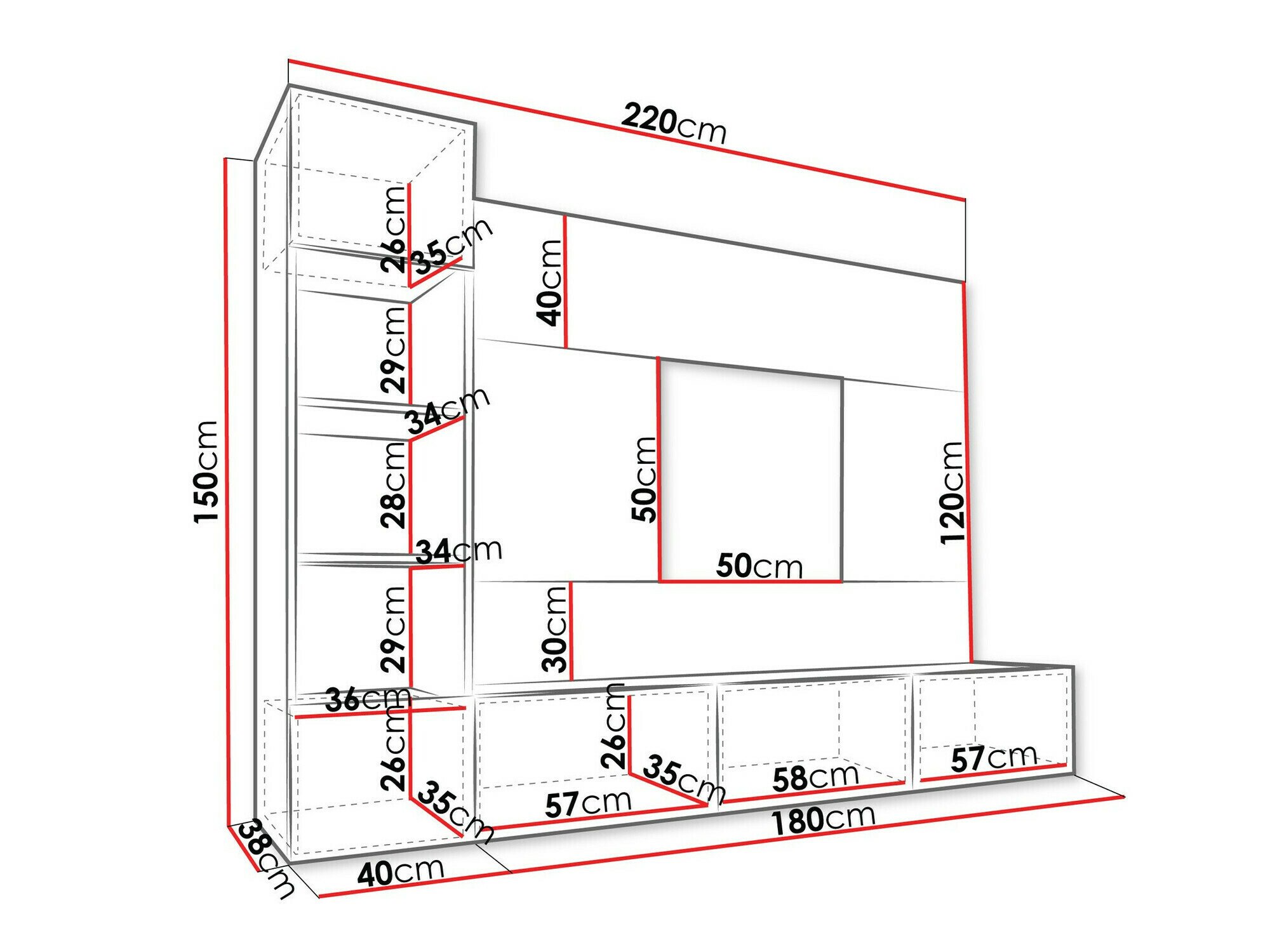 Ensemble de salon Comfivo Salix II (Blanc + Marbre blanc)