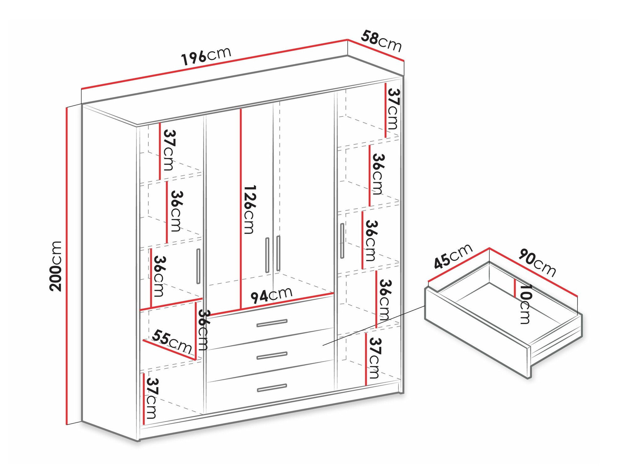 Armoire Dortivu (Blanc)