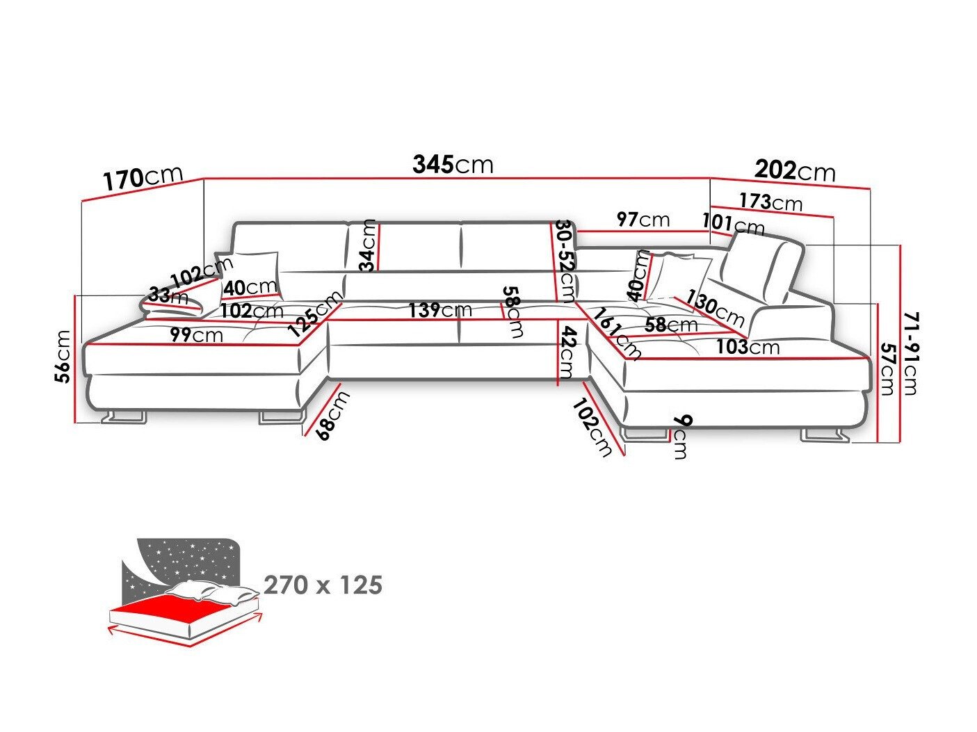 Canapé d'angle Comfivo Ruta V (Abriamo 03)