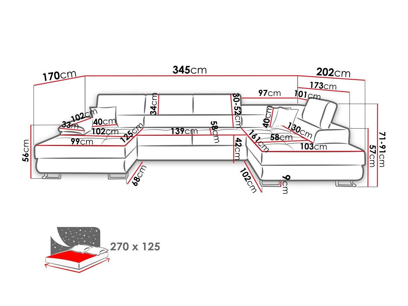 Canapé d'angle Comfivo Ruta V (Abriamo 04)