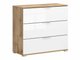 Commode Tivetra 102 (Chêne wotan + Blanc brillant)