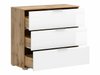 Commode Tivetra 102 (Chêne wotan + Blanc brillant)