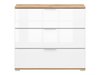 Commode Tivetra 102 (Chêne wotan + Blanc brillant)