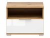 Table de chevet Tivetra 114 (Chêne wotan + Blanc brillant)