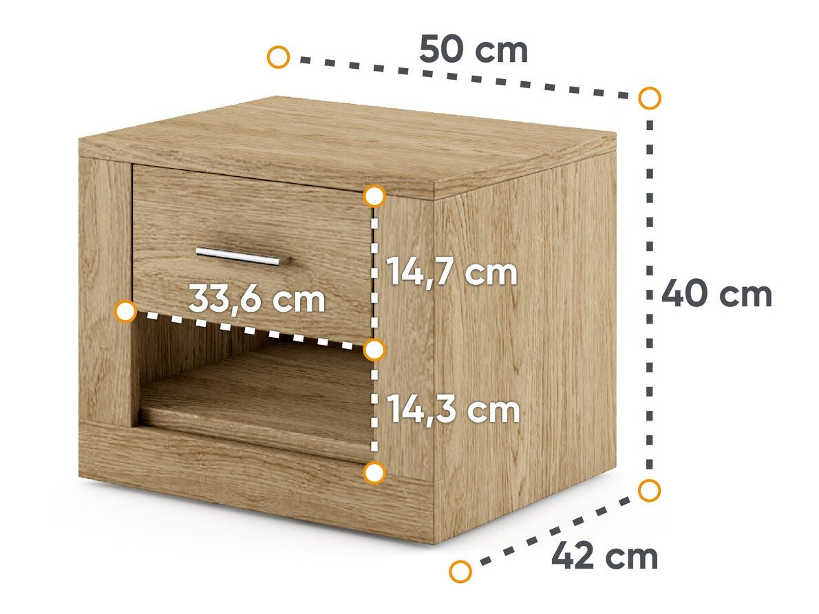Table de chevet Cirdelu 107 (Chêne)