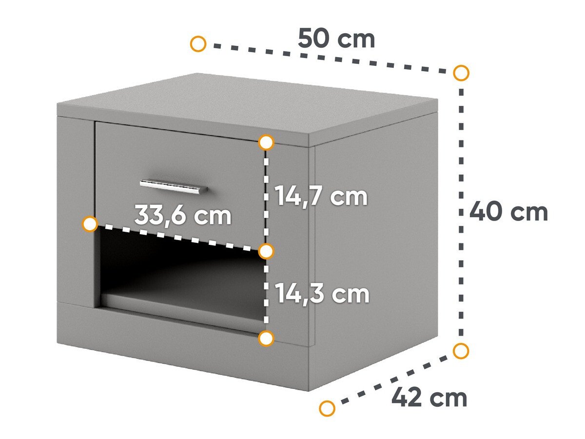 Table de chevet Cirdelu 107 (Gris)