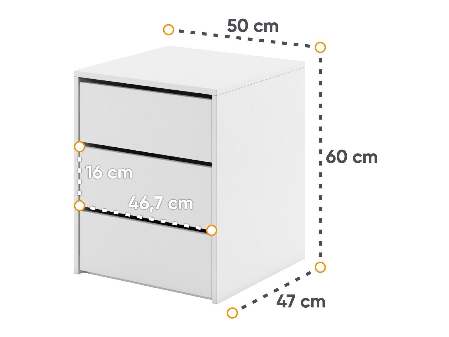 Table de chevet Cirdelu 113 (Blanc)